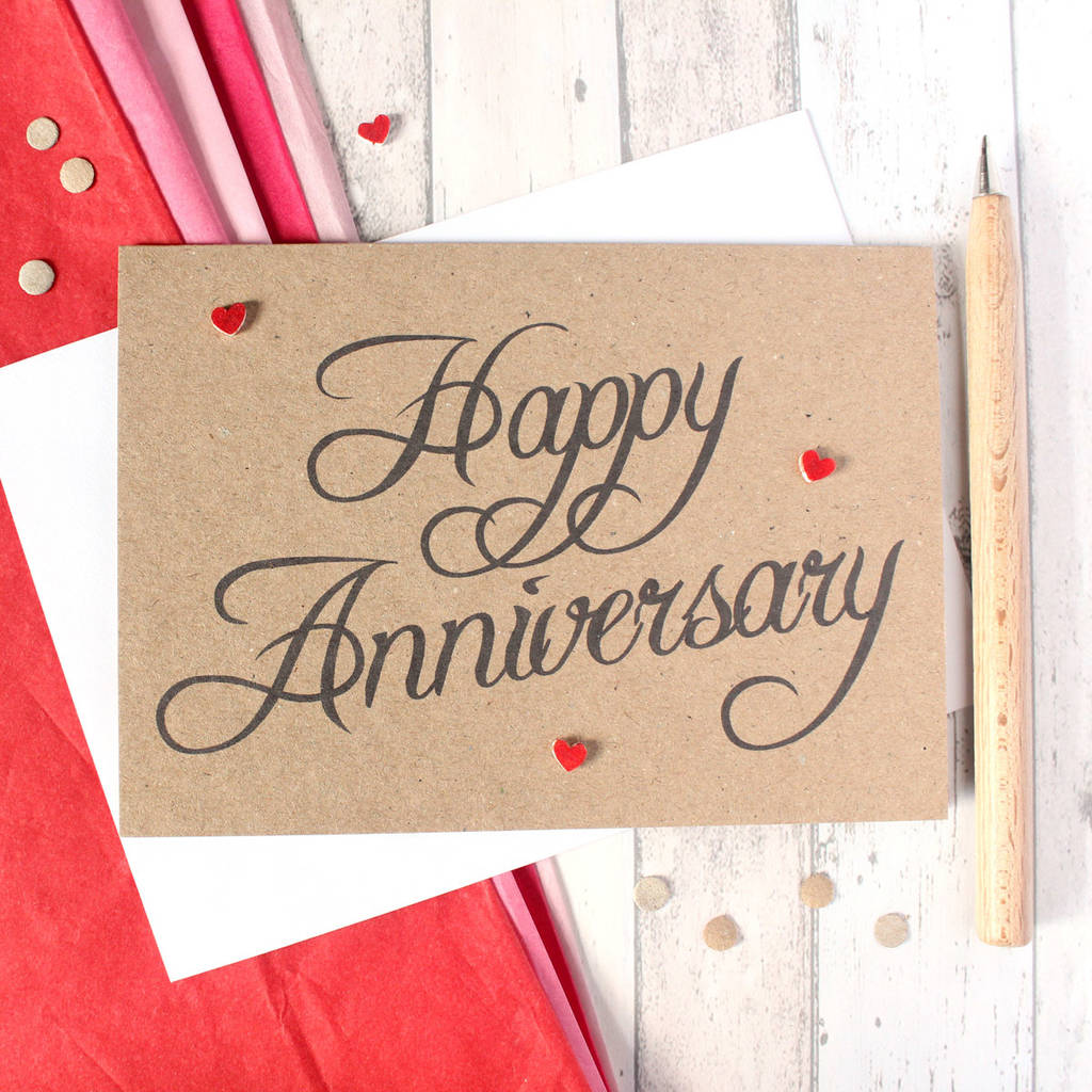 personalised 'happy anniversary' love heart card by little silverleaf ...