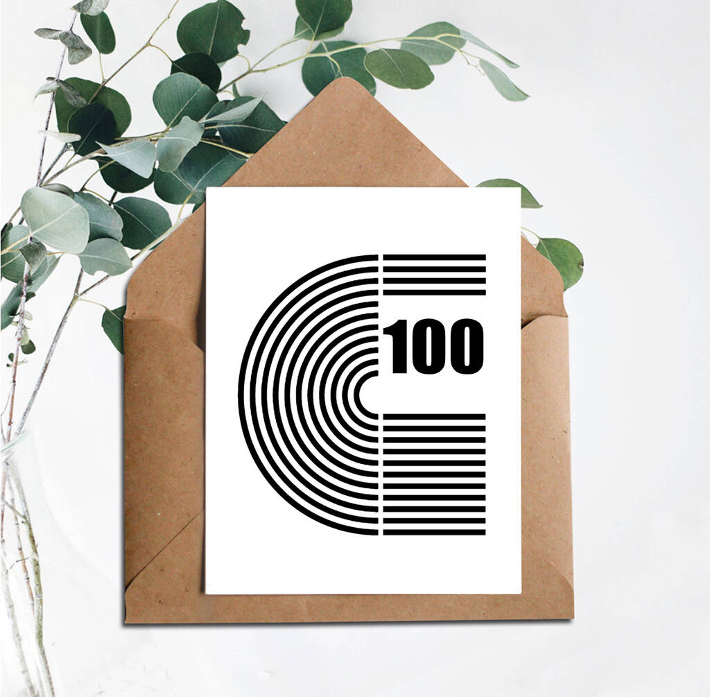 Image of 100th Birthday Age Card