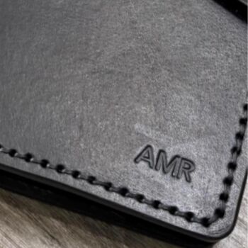 Personalised Black And Tan A6 Leather Journal Notebook Cover, 4 of 10