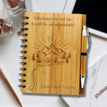 Personalised Eco Bamboo Road Trip Travel Journal, 5 of 7