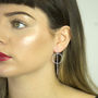 Sterling Silver Ring And Bar Stud Earrings, thumbnail 3 of 4