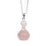 Healing Hands Rose Quartz Pendant Necklace | Silver Plated, thumbnail 2 of 7