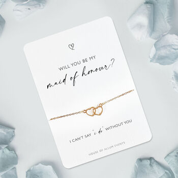 Cute Heart Will You Be My Bridesmaid Bridal Proposal Bracelet, 12 of 12