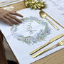 Wreath Family Christmas Personalised Placemat, thumbnail 2 of 4