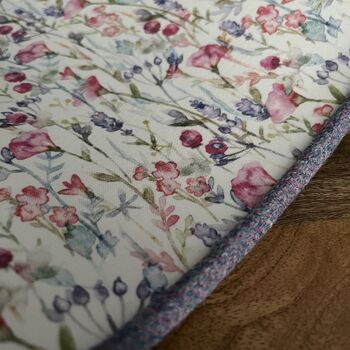 Wilma Columbine Purple Tweed Floral Lined Lampshades, 2 of 7