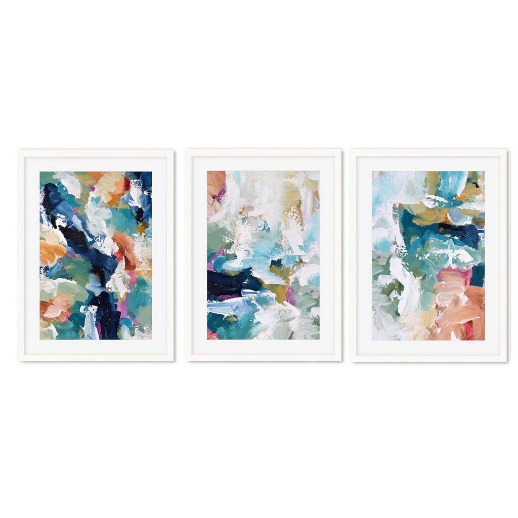 Blush And Teal Print Set Of Three By Abstract House ...