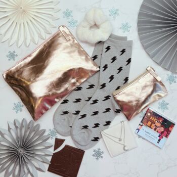 Christmas Gift For Her – Stunning Necklace, Socks And Rose Gold Festive Accessories, 2 of 10