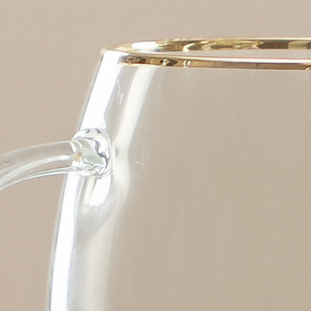 Luxury Gold Rim Glass Coffee Mugs By Dibor