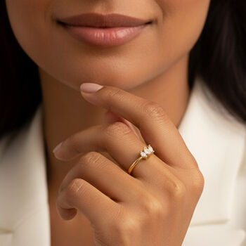 Adjustable Women's Ring With Marquise Stones, 2 of 4