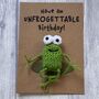 Frog Unforgettable Crochet Birthday Card Handmade, thumbnail 9 of 12