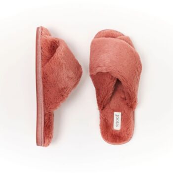 Luxury Plush Memory Foam Open Toe Crossover Slippers, 6 of 8