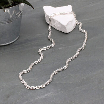 Men's Sterling Silver Anchor Chain Necklace, 2 of 3