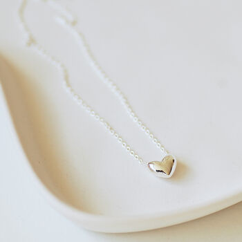 Sterling Silver Heart Charm Necklace, 2 of 5