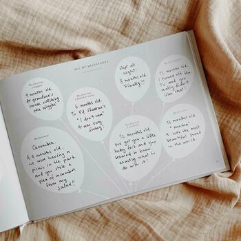 Baby Memory Book Little One Grey With Gold Foil, 9 of 12
