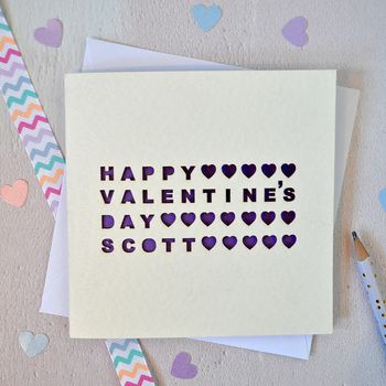 Personalised Laser Cut Heart Valentine's Day Card, 2 of 3