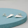 Simple Sterling Silver Studs. Kite Shape, thumbnail 5 of 10