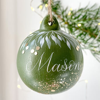 Personalised Ceramic Handwritten Name Bauble, 4 of 8