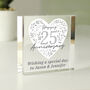Personalised 25th Silver Anniversary Crystal Keepsake, thumbnail 1 of 2
