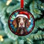 German Shorthaired Pointer In Santa Hat Suncatcher Decoration, thumbnail 3 of 6