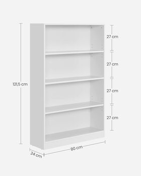 Bookcase Adjustable Shelves Modern Style Storage Unit, 10 of 12