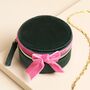 Velvet Bow Mini Round Jewellery Case, thumbnail 9 of 10