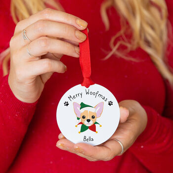 Personalised Merry Woofmas Dog Christmas Decoration, 2 of 10