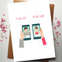 Love At First Swipe Card With Illustrated Couple, thumbnail 3 of 6