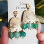 'Titans Themis' Agate And Hand Beaten Brass Earrings, thumbnail 1 of 5