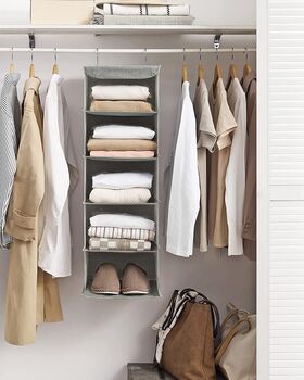 Hanging Wardrobe Clothes Organiser Storage Shelves, 2 of 12