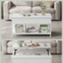 Coffee Table Lift Top Table Storage X Shaped Bars, thumbnail 6 of 12