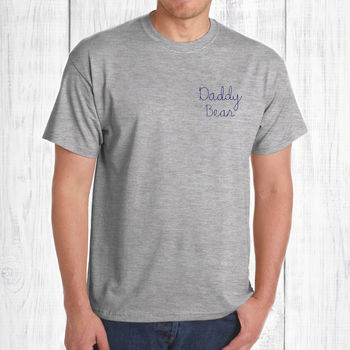 Father's Day Embroidered Daddy Bear T Shirt, 2 of 4