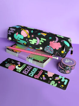 Celestial Space Illustrated Cotton Pencil Case, 4 of 12