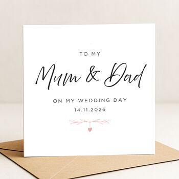 For Mum And Dad Wedding Day Personalised Card, 2 of 5