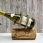 Teak Driftwood Metal Rope Wine Bottle Holder Freestanding – Single Bottle Tilt, thumbnail 9 of 9