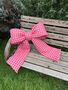 Pink And Red Gingham Door Bow, thumbnail 1 of 5