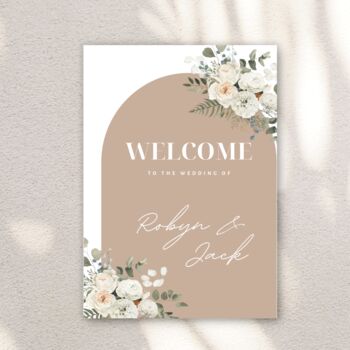 Pink Beige Custom Wedding Welcome Sign/ Foam Board, 2 of 5