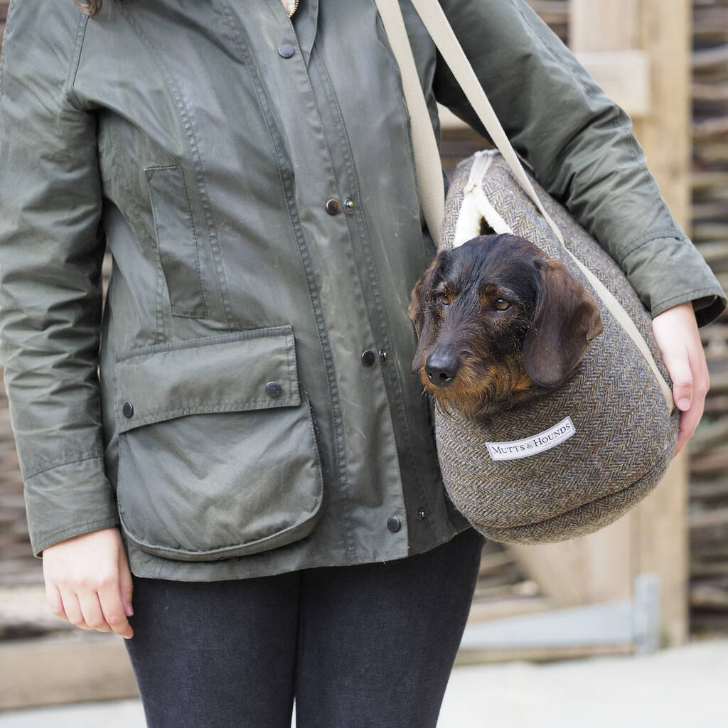 Heritage Tweed And Cream Sherpa Dog Carrier By Mutts & Hounds