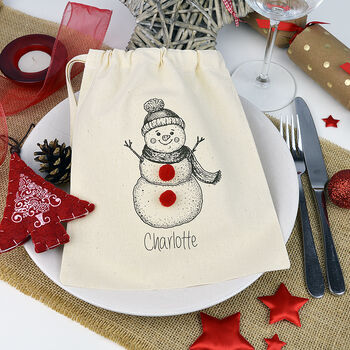 Personalised Snowman Gift Bag, 2 of 2