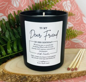 Personalised Dear Friend Happy Birthday Candle, 3 of 11
