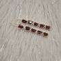 Red Garnet Drop Silver Earrings, thumbnail 2 of 9