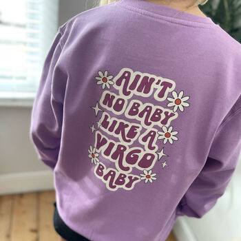 Personalised Motif Star Sign Baby Birthday Sweatshirt, 6 of 9