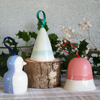 Porcelain Bell Christmas Tree Decoration, 4 of 4