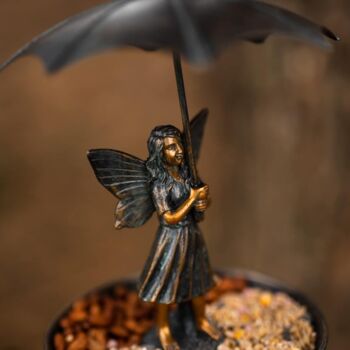 Hanging Bird Feeder Fairy With Umbrella Bird Bath Decor, 5 of 11