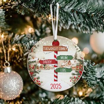 Personalised Family Sign Post Tree Decoration, 2 of 6