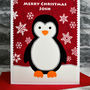 'Penguin' Personalised Christmas Card For Children, thumbnail 3 of 3
