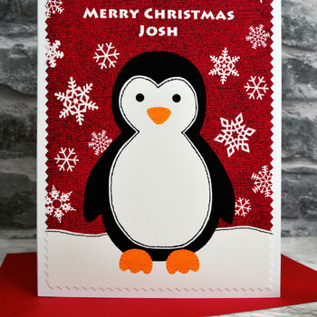 'Penguin' Personalised Christmas Card For Children, 3 of 3