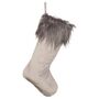 Luxe Grey Faux Fur Stocking, thumbnail 2 of 5