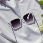 Front Lens Chunky Square Angled Sunglasses In White, thumbnail 4 of 4