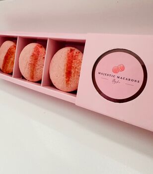 Strawberry And Rose Macarons Box Of Ten, 3 of 6