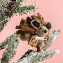 Personalised Felt Hedgehog Christmas Tree Decoration, thumbnail 2 of 7